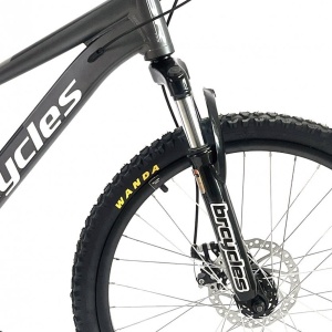 Bicicleta BR Tornado 24", 21 viteze, frane pe disc, cadru din aluminiu 13", manete secventiale, gri - Img 8
