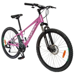 Bicicleta BR Tornado 26", 21 viteze, frane pe disc, cadru din aluminiu 13.5", manete secventiale, roz - Img 2
