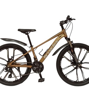 Bicicleta BR Tornado ProMG 24", jante MAGNEZIU, 21 viteze, frane pe disc, cadru din aluminiu 13", manete secventiale, maro