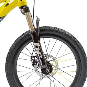 Bicicleta copii BR Tornado 20", cadru aluminiu 12", manete revoshift, frane disc, 7 viteze, galben, varsta 7-10 ani - Img 4