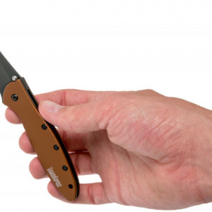 Briceag Kershaw Leek, lama 7.8cm - KS1660BRZBLK  proportii in mana