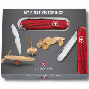 Briceag Victorinox My first Victorinox H, roz  transparent - 0.2373.T5 cutie