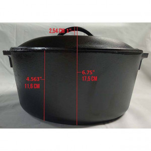 Ceaun din fonta cu capac - cuptor olandez Lodge, 25,4 cm 4,7 litri - L-8DO3 5