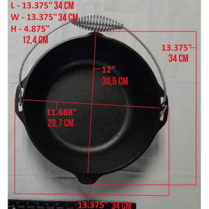 Ceaun din fonta cu capac - cuptor olandez Lodge 30 cm 6,7 litri - L-10DO3 3