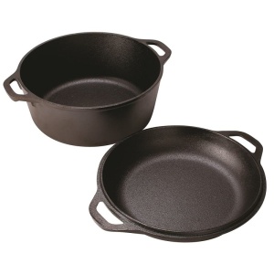 Ceaun din fonta cu capac tip tigaie - cuptor olandez Lodge 25,4 cm 4,7 litri - L-8DD3 - Img 3