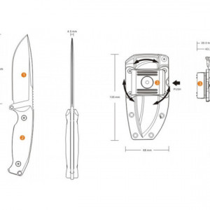 Cutit de outdoor Ruike F118 - Lama 11cm schita