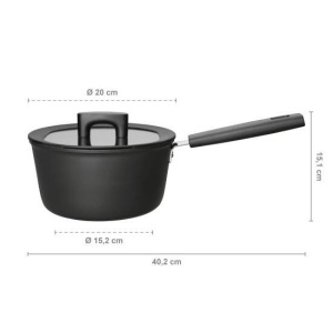 FISKARS Cratita cu capac, din aluminiu, antiaderenta, Fiskars Hard Face, 2.5 l - 1052235