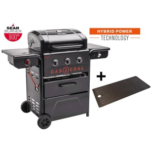 Gratar pe gaz si carbuni hibrid Char-Broil Gas2Coal 2.0 330 Special Edition, plita si sear burner - 140994 - Img 2