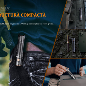 Lanternă EDC 1500 Lumeni 200 metri Fenix E28R - ADV-429-001 - Img 4