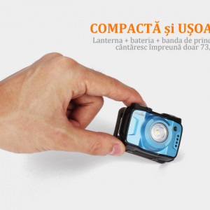 Lanterna frontala Fenix HL12R Reincarcabila 400 lumeni 64 metri dimensiuni