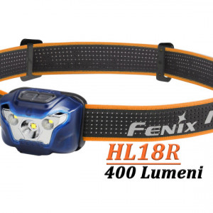 Lanterna frontala Fenix HL18 Reincarcabila 400 lumeni 76 metri albastru