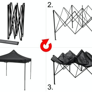 Pavilion pliabil impermeabil Cattara 3 x 3m gri - TT13342 - Img 3