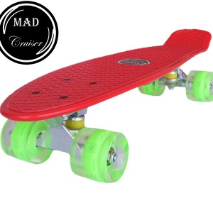 Penny board Mad Cruiser cu roti LED ABEC 7-rosu - Img 2