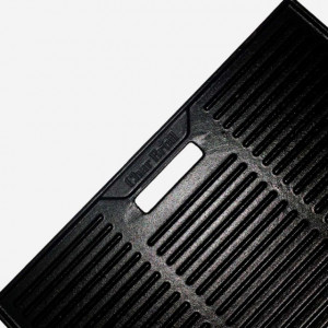 Plita din fonta cu 2 fete neteda si grill 38 x 39 cm Char-Broil - 140573 orificiu