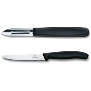 Set Victorinox pentru Bucatarie, 11 piese, suport lemn - 5.1153.11 cutite curatat