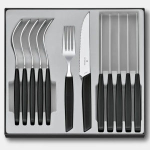 Set Victorinox Swiss Modern Table Set Steak Knife, 12 piese, Black 6.9093.12W.12