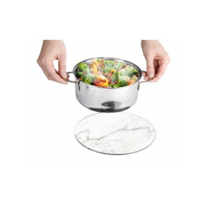 Suport pentru vase, din sticla, marmorat, diametru 20 cm, Wenko - 53982100 - Img 4