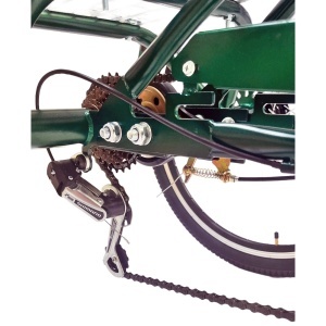 Tricicletă 24" pentru adulți BR CYCLES Pro2008-VB, cadru oțel 16", 7 viteze, frâne V-Brake/tambur, verde kaki - Img 6