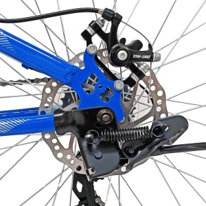 Bicicleta BR STORM 26", 21 viteze, frane pe disc, cadru otel 15", manete secventiale, albastru/verde - Img 9