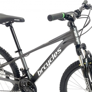 Bicicleta BR Tornado 24", 21 viteze, frane pe disc, cadru din aluminiu 13", manete secventiale, gri - Img 9