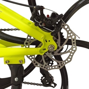 Bicicleta BR Tsunami ProMG 24", cadru otel 13", jante magneziu, manete secventiale, frane disc, 21 viteze, fluo - Img 7
