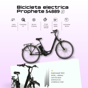 Bicicleta Electrica Prophete 54889 - 28 inch, M, Negru - Img 4