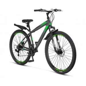 Bicicleta MTB Hardtail 29" UMIT Faster 2D, 21 viteze, frane pe disc, cadru otel, negru verde - Img 2