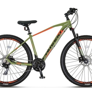 Bicicleta MTB-HT 27.5" UMIT Camaro 2D, cadru aluminiu 20", frane disc, 21 viteze, verde/portocaliu