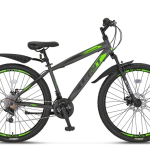 Bicicleta MTB-HT 27.5" UMIT Faster 2D, cadru otel 18", frane disc, 21 viteze, antracit/verde