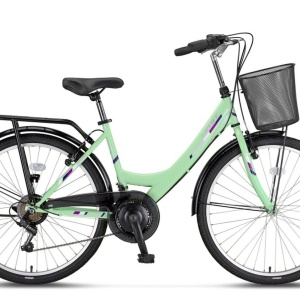 Bicicleta oras 26" UMIT Safiro, cadru otel 18", frane V-Brake, 21 viteze, verde mint