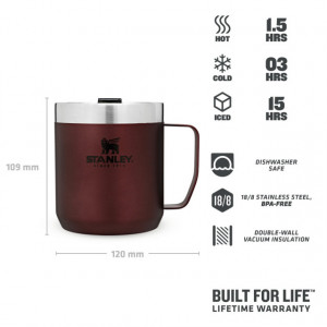 Cana termoizolanta Stanley The Legendary Camp Mug Wine 0.35 l - 10-09366-008 3