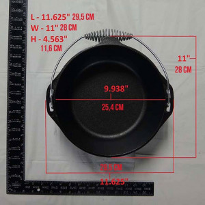 Ceaun din fonta cu capac - cuptor olandez Lodge, 25,4 cm 4,7 litri - L-8DO3 6