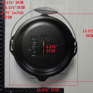 Ceaun din fonta cu capac - cuptor olandez Lodge 30 cm 6,7 litri - L-10DO3 4