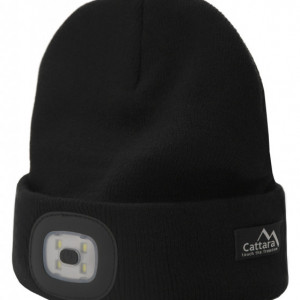 Fes negru cu lanterna cu LED si incarcare usb Cattara TT14021 - Img 3
