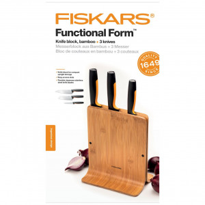 FISKARS Suport din bambus pentru 3 cutite Fiskars Functional Form - 1057553 - Img 2