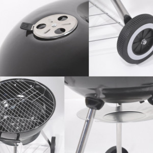 Gratar pe carbuni Cattara Bari, mobil, 46cm, capac - TT13027 - Img 5