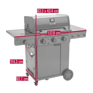 Gratar pe gaz Char-Broil Essential 3 G cu 3 arzatoare, grile din fonta, TRU-Infrared -140234 - Img 5