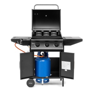 Gratar pe gaz cu 3 arzatoare din inox si arzator lateral Activa San Diego - 19689GD - Img 4