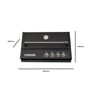 Gratar pe gaz cu 4 arzatoare infrarosu, incastrabil, gratare din fonta, negru, Crossray by Heatstrip - TCX4FL(B)30 - Img 3