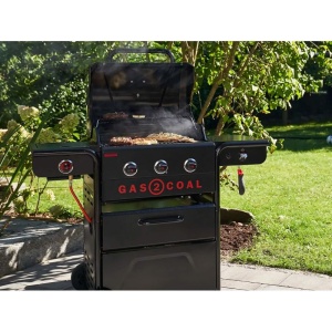 Gratar pe gaz si carbuni hibrid Char-Broil Gas2Coal 2.0 330 Special Edition, plita si sear burner - 140994 - Img 9