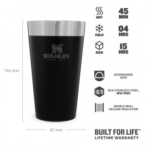 Halba Stanley The Stacking Beer Pint Matte Black Pebble  0.47L - 10-02282-058 3
