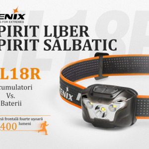 Lanterna frontala Fenix HL18 Reincarcabila 400 lumeni 76 metri