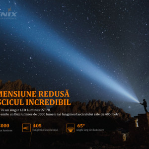 Lanterna Tactica Reincarcabila Fenix PD36R 3000 Lumeni 405 Metri fascicul