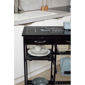 Mini bar, polite si sertare, negru, MDF, 67 x 86,5 x 35 cm Wenko Bon Appetit - 54128100 - Img 6