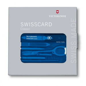 Multifunctional Victorinox SwissCard Classic, albastru transparent - 0.7122.T2 cutie