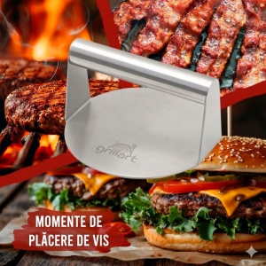 Presa pentru burger premium din otel inoxidabil si 30 hartii de burger Grillart - GA-1033 - Img 3