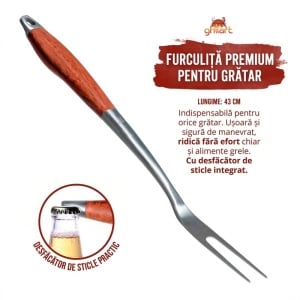 Set 3 ustensile premium din otel inoxidabil cu maner de lemn Grillart - GA-1023 - Img 5