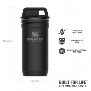 Set Stanley Butelca + 4 pahare Adventure The Nesting Shot Glass Set Matte Black Pebble - 10-01705-036 2