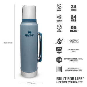Termos Stanley The Legendary Classic Bottle Hammertone Ice 1L - 10-08266-033  3