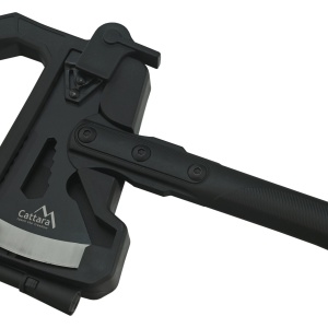 Topor multifunctional Cattara, solid, negru, 27cm, ciocan, cheie universala, amnar, teaca plastic - TT13265 - Img 8